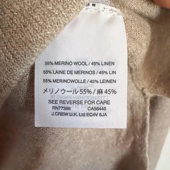 J.Crew Marino Wool and Linen blend Vneck Sweater size Small - Picture 6 of 7